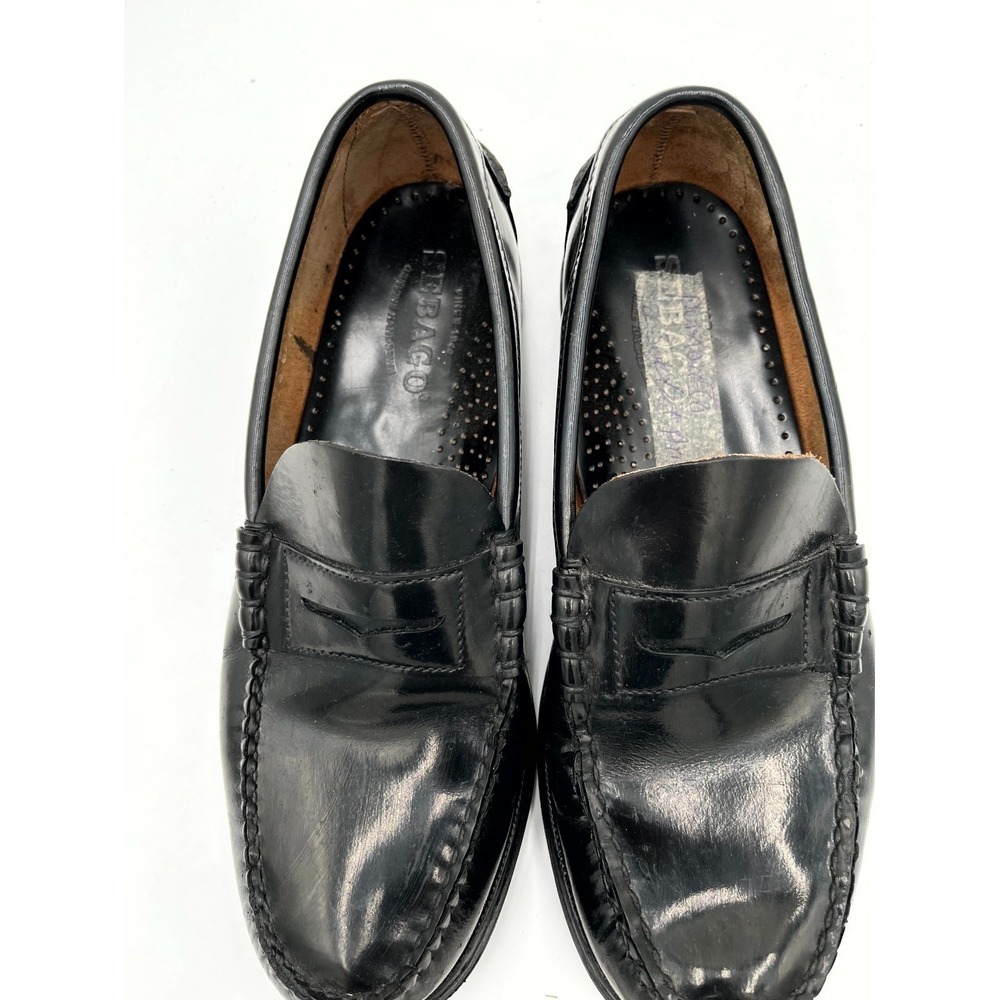 Sebago Moccasin Penny Loafers Mens US 9.5 Black Leather Moc Toe Casual Slip On